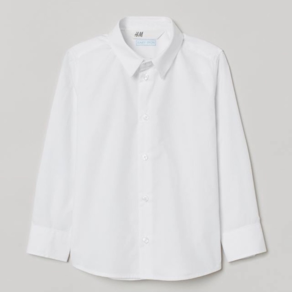 H&M white button down long sleeve size 7-8